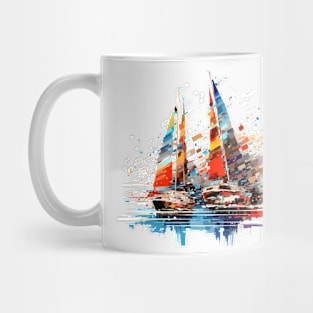 Sailing Boat Sea World Ocean Beauty Discovery Travel Mug